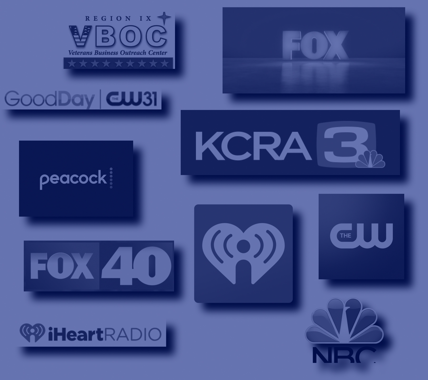Media Outlets Featuring TAGCarts® KCRA 3, FOX40, Iheart radio, logos and more